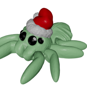 Spider with a Christmas cap