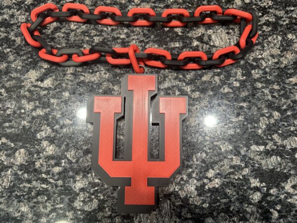 Oversized Indiana University Charm and Necklace