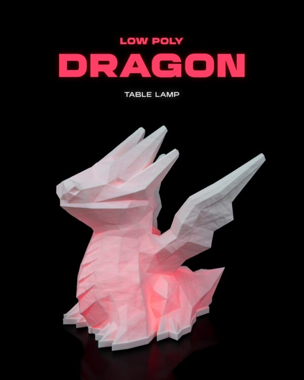 Low Poly Dragon Table Lamp