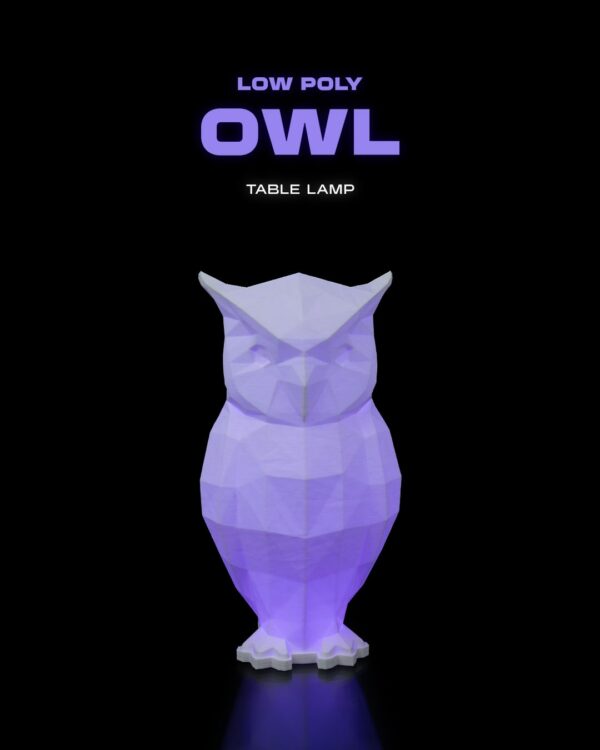 Low Poly Owl Table Lamp