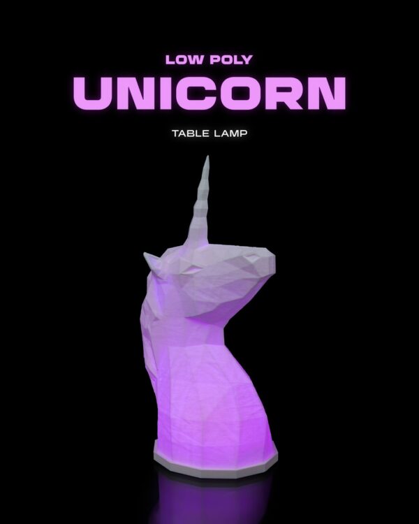 Lampe de table Licorne Low Poly