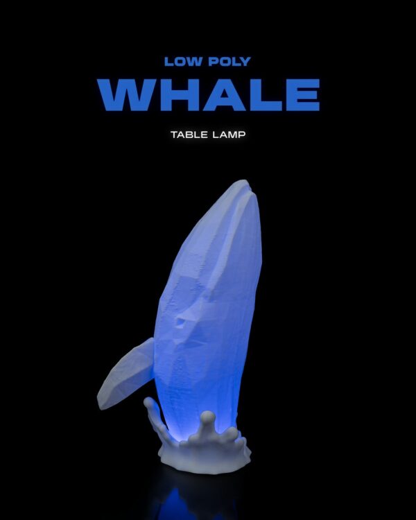 Luminaria Baleia Low Poly Whale Table Lamp