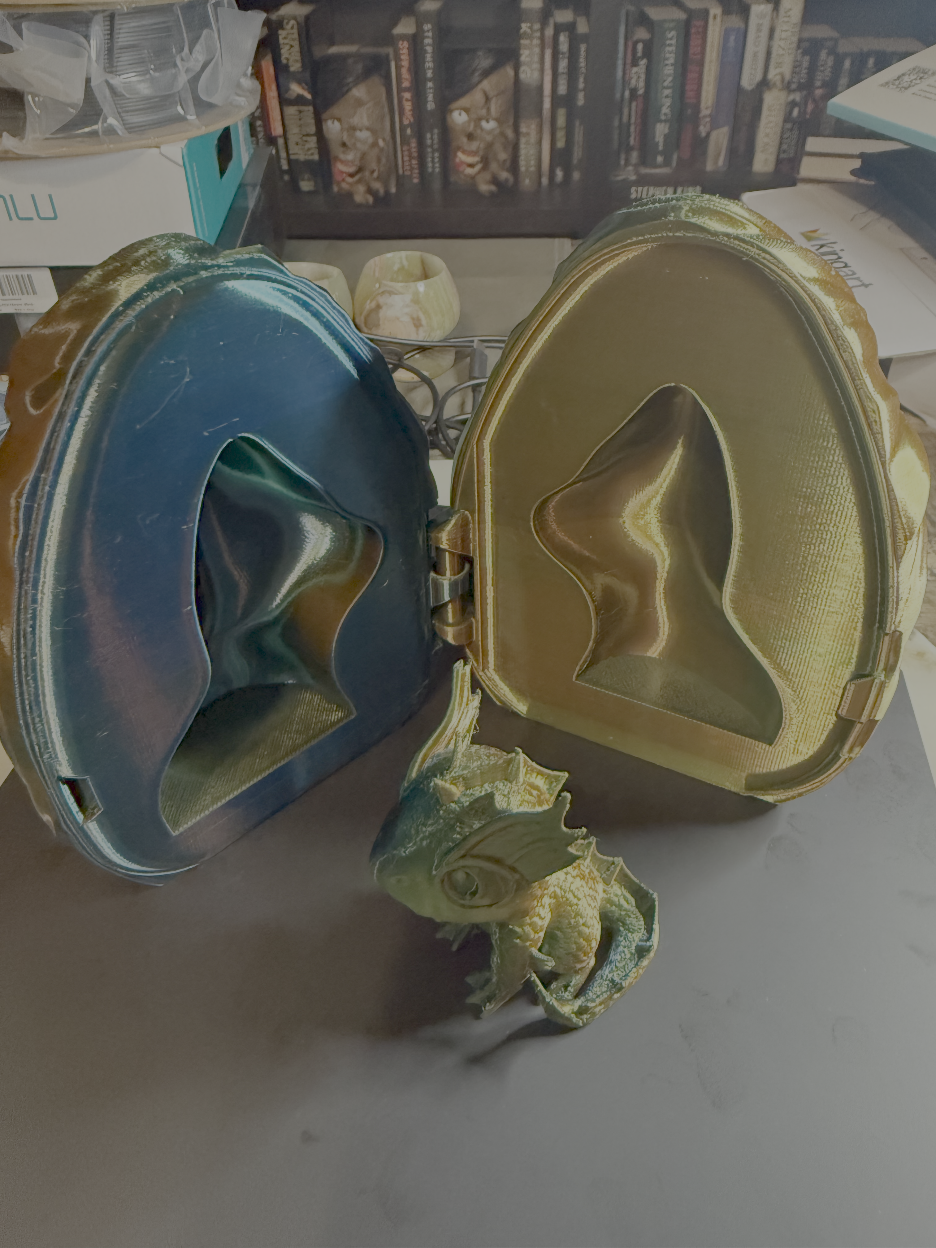 Multi-Colored Dragon Egg with Dragon Inside - Image 11