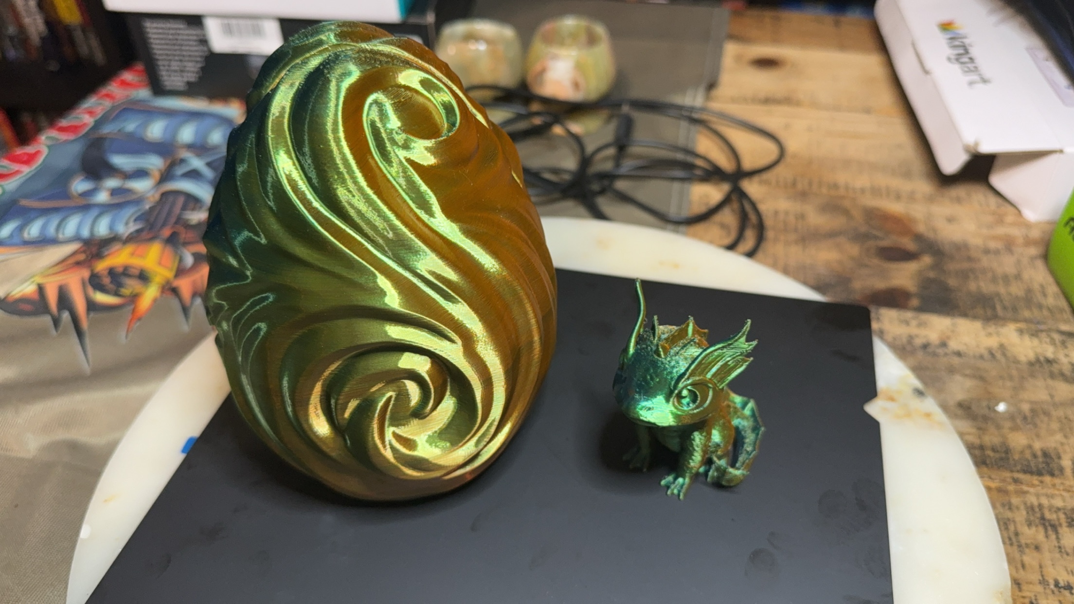 Multi-Colored Dragon Egg with Dragon Inside - Image 5