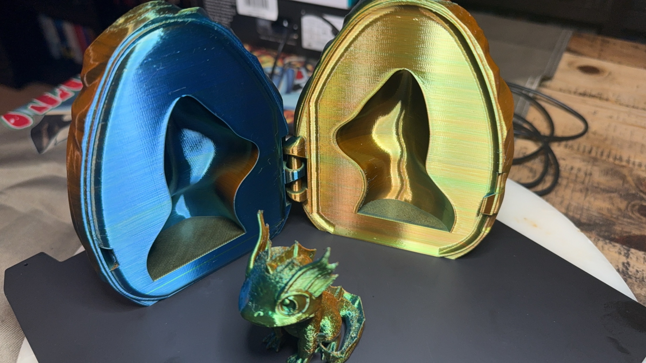 Multi-Colored Dragon Egg with Dragon Inside - Image 6