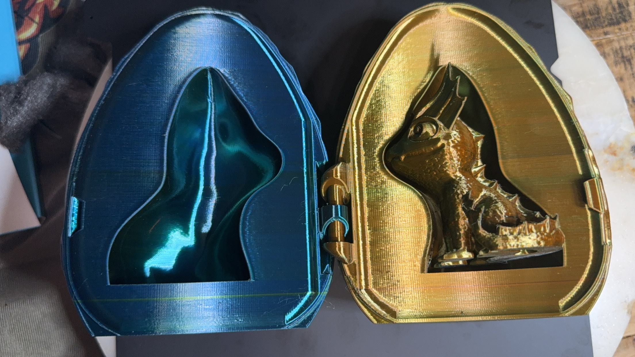 Multi-Colored Dragon Egg with Dragon Inside - Image 7