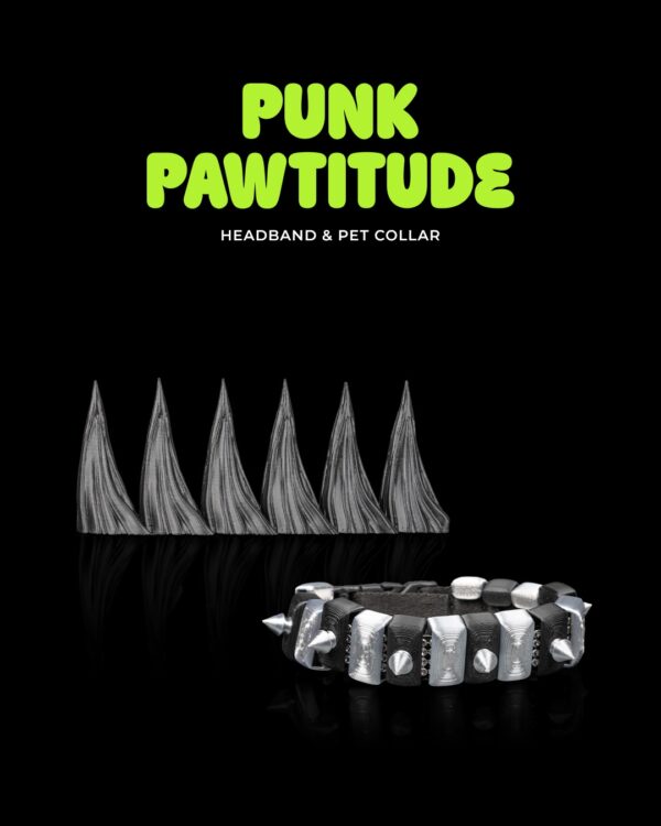 Punk Pawtitude Headband and Dog Collar