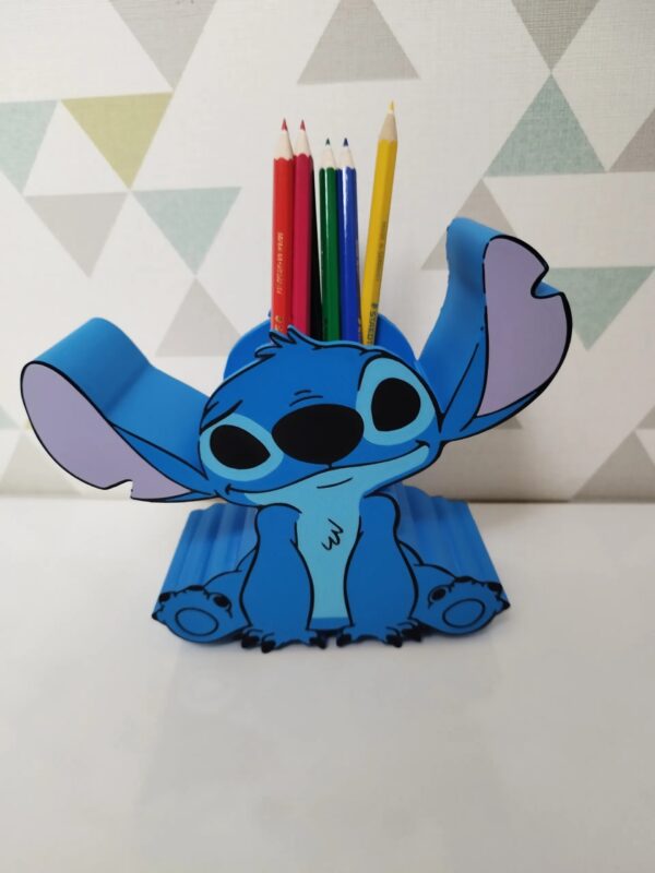 Porta-Lápis 3D Stitch - Suporte para Canetas e Organização