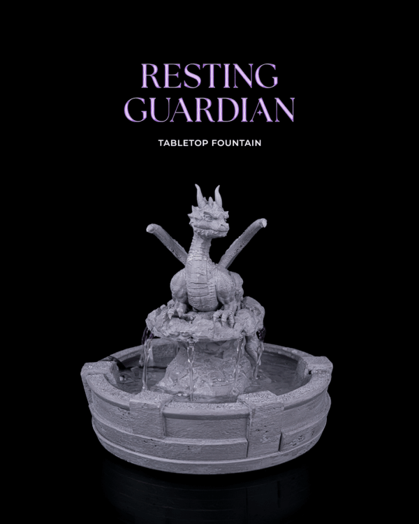 Resting Guardian Tabletop Fountain