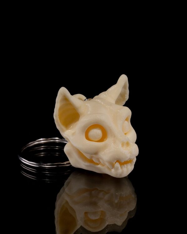 Cat Skeleton Head Keychain