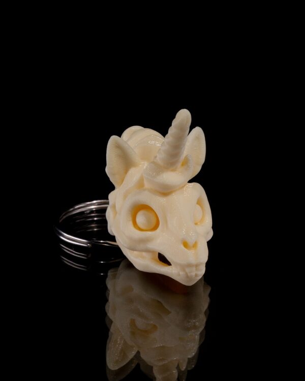 Unicorn Skeleton Head Keychain