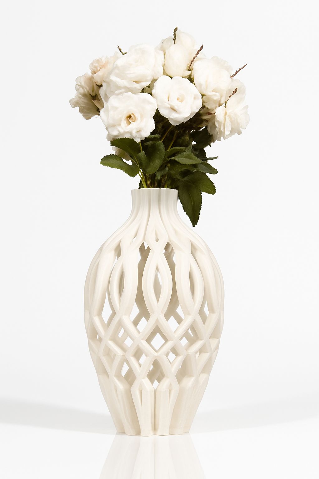 Vaso Luxo Crystal Grid Branco 20cm - Image 3