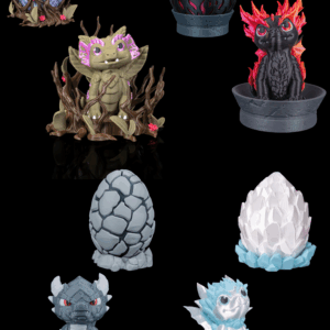 Dragon Nursery Mega Bundle – Magmos, Rocky, Crystallis & Flora with Eggs – Complete Elemental Set