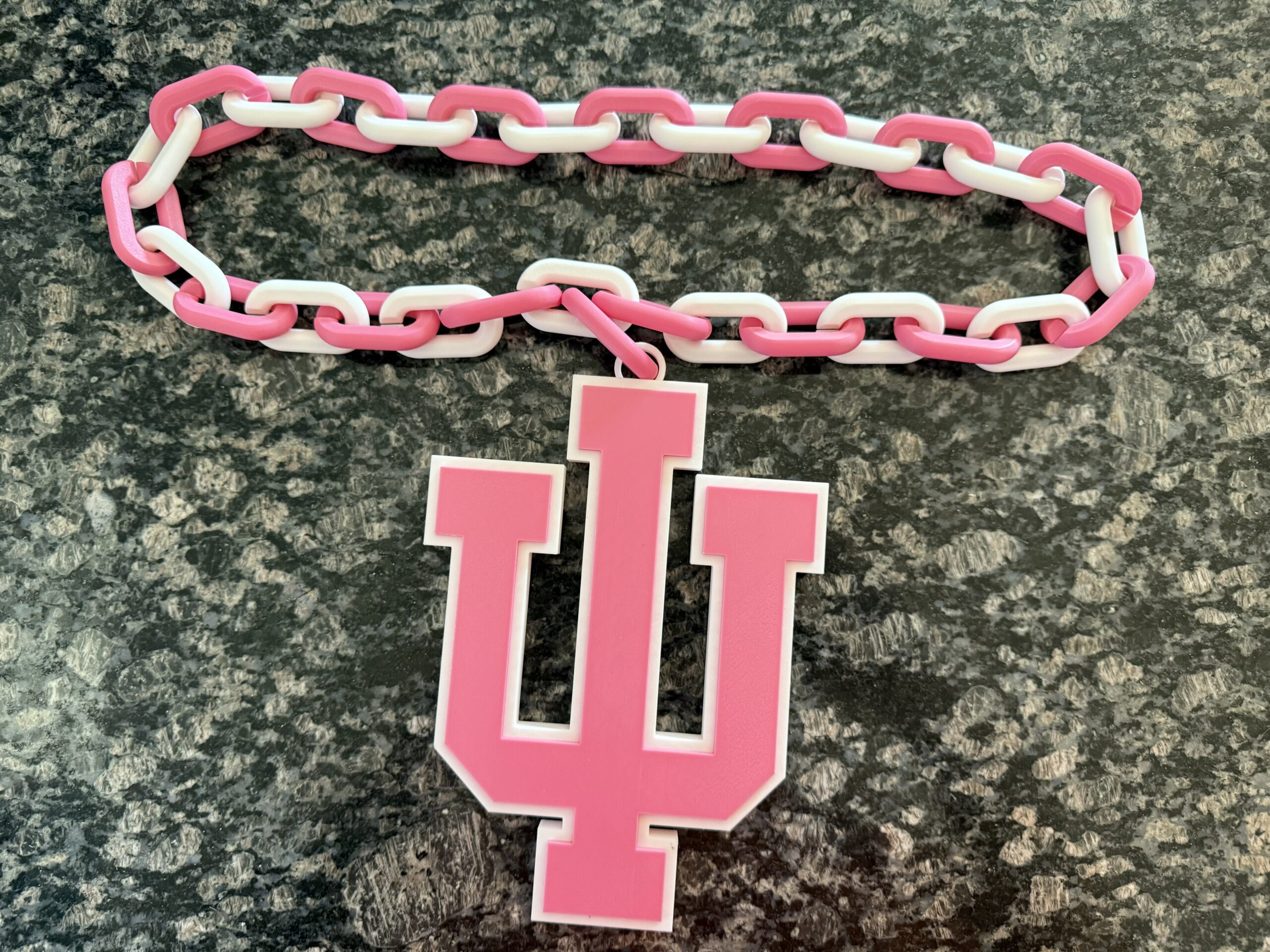 Indiana University (Pink) Oversized Hype Chain Charm and Necklace