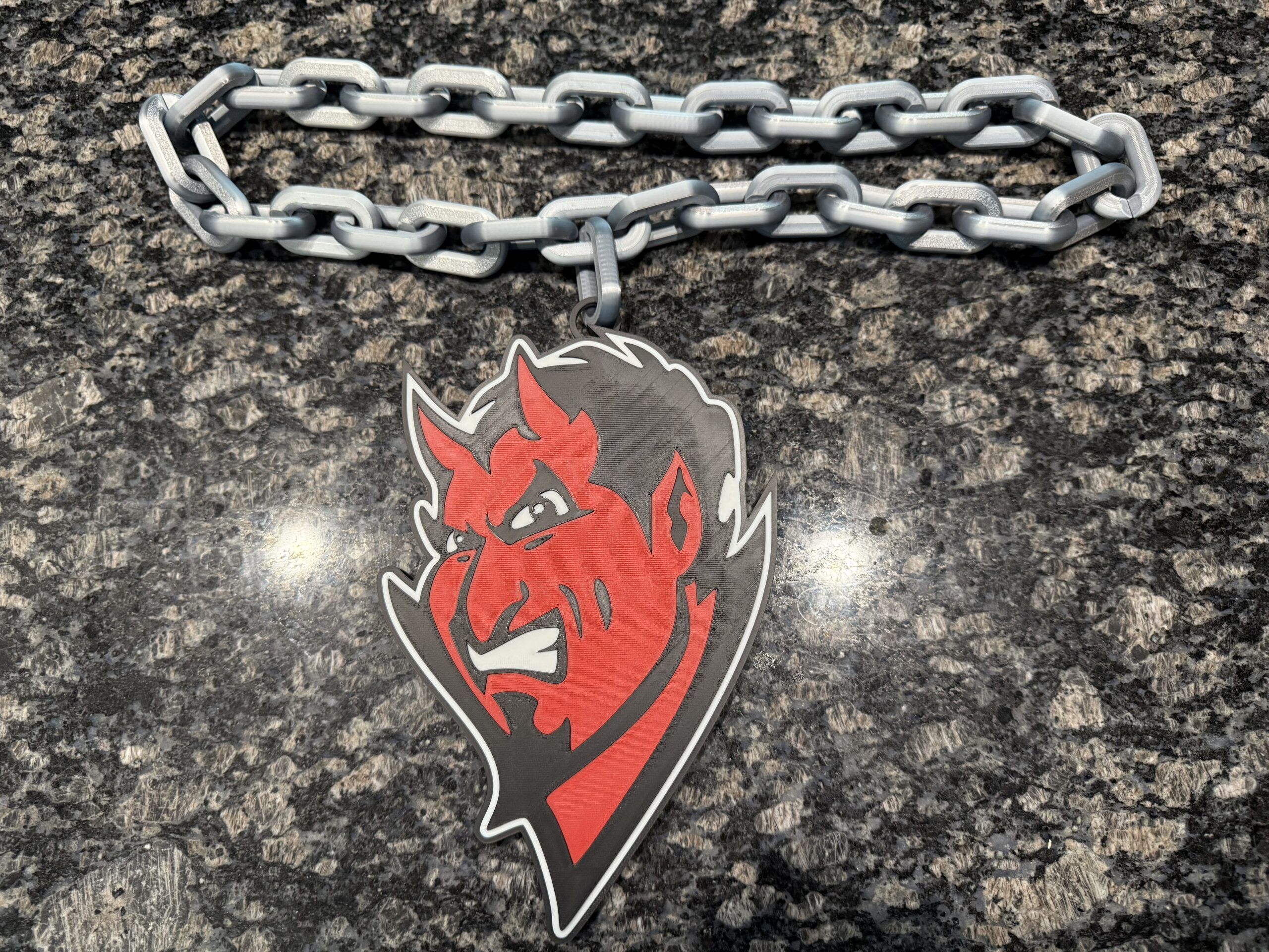 Jeffersonville Devils Oversized Hype Chain Charm and Necklace
