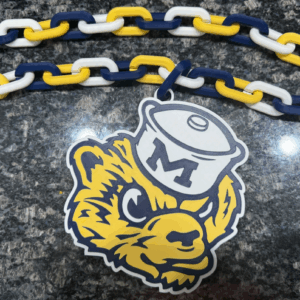 Michigan Wolverines Oversized Hype Chain Charm and Necklace