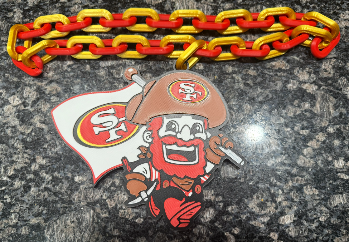 San Francisco 49ers Sourdough Sam Oversized Hype Chain Charm and Necklace