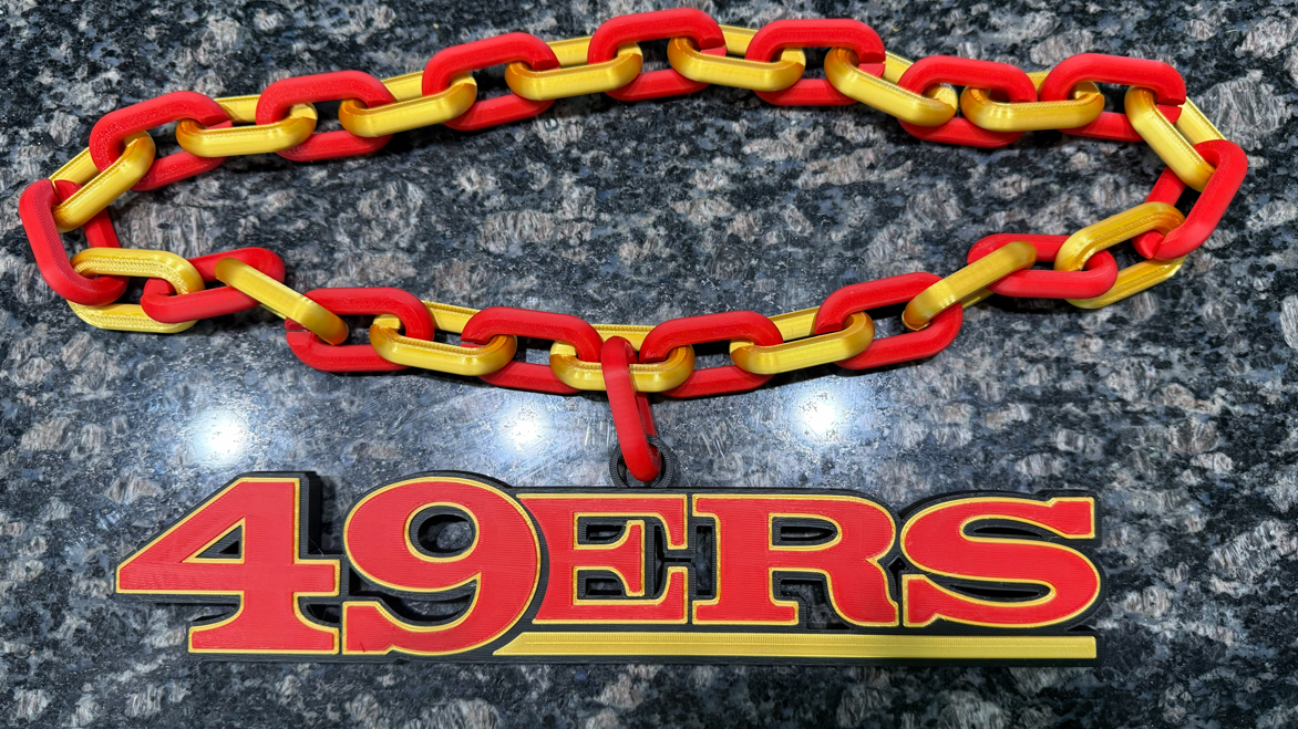 San Francisco 49ers Oversized Hype Chain Charm and Necklace