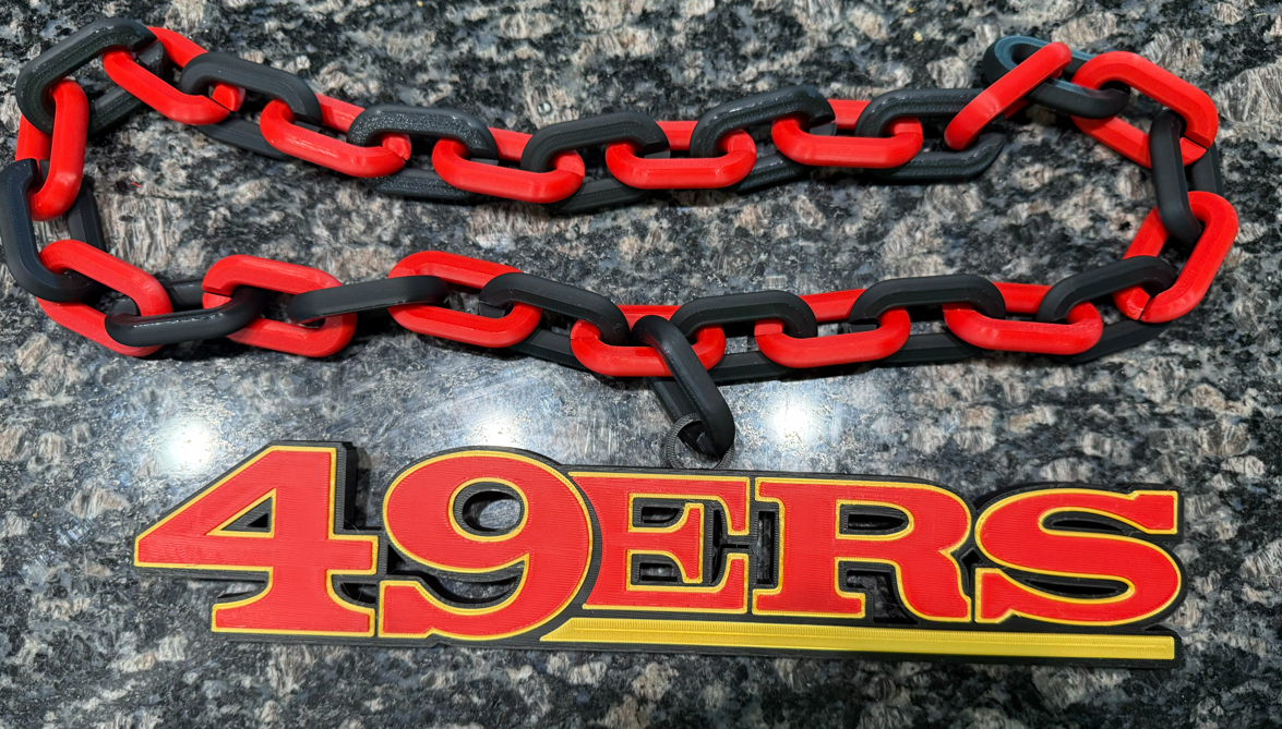 San Francisco 49ers Oversized Hype Chain Charm and Necklace - Image 2