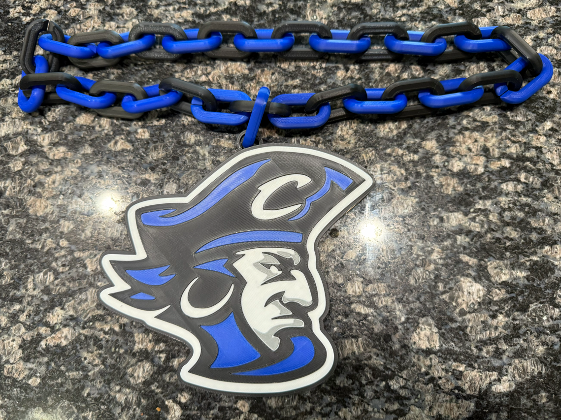 Charlestown Pirates Oversized Hype Chain Charm and Necklace
