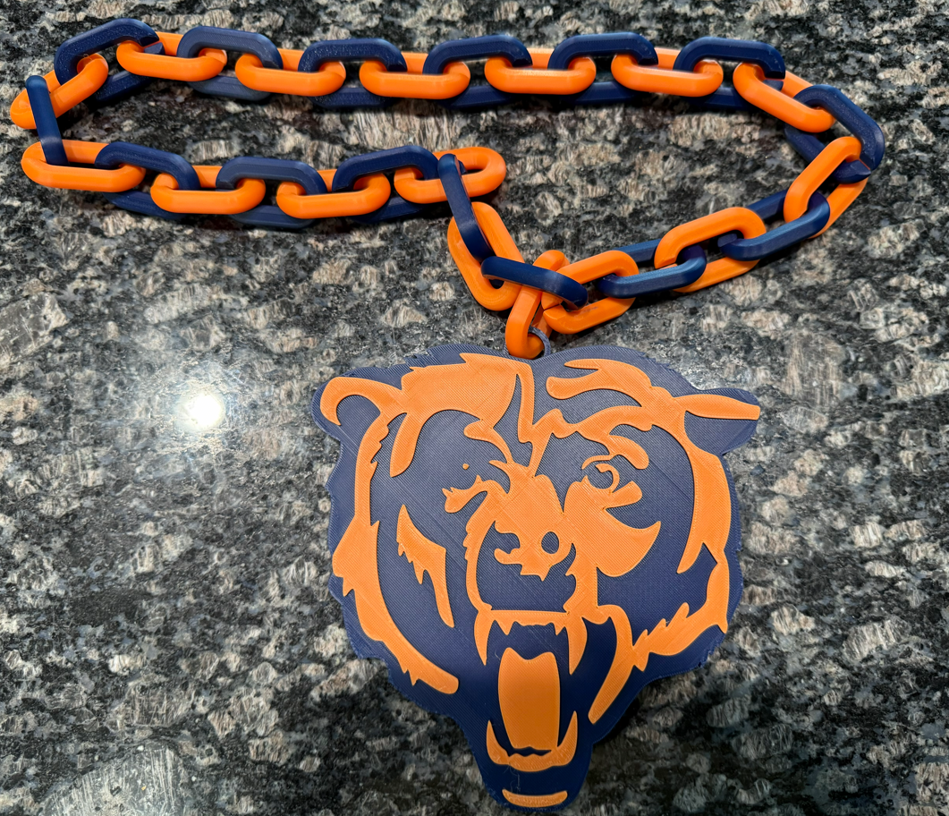 Chicago Bears Oversized Hype Chain Charm and Necklace