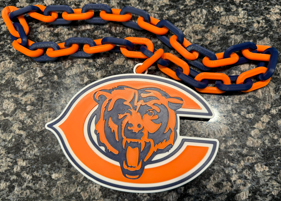 Chicago Bears Oversized Hype Chain Charm and Necklace
