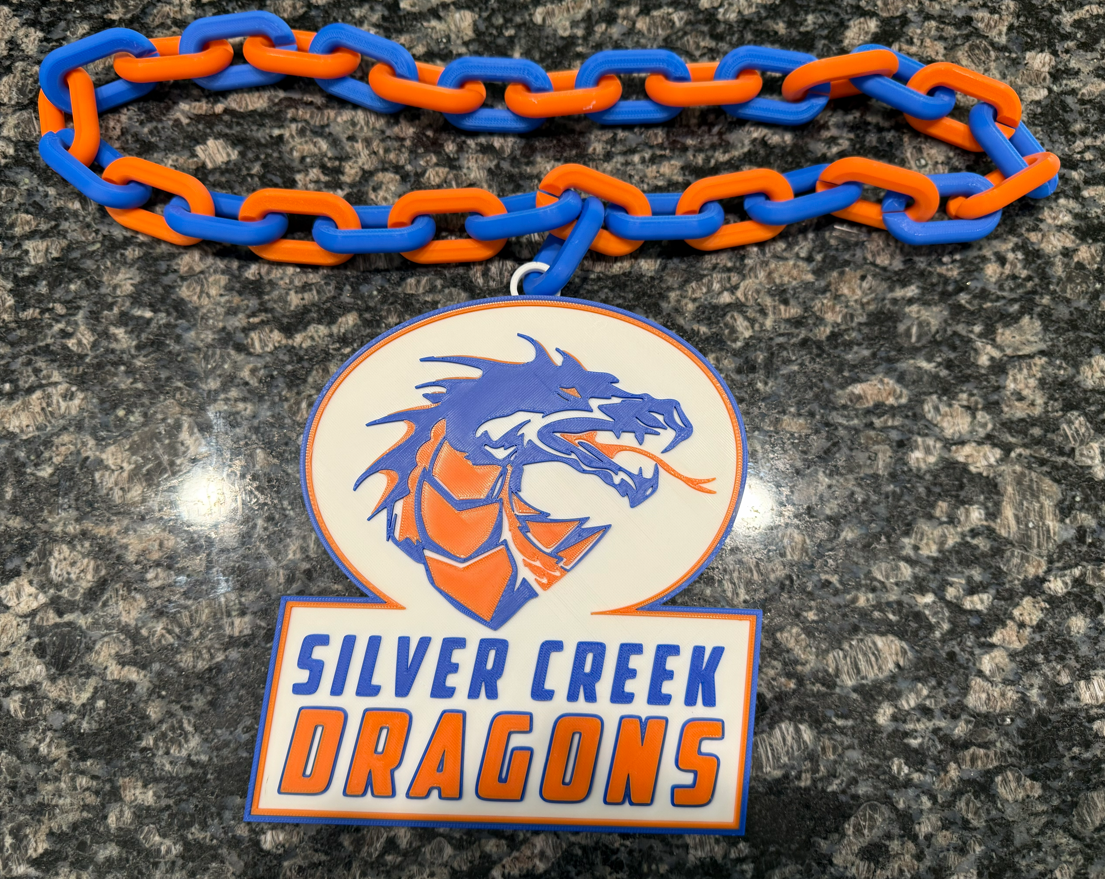 Silver Creek Dragons Oversized Hype Chain Charm and Necklace