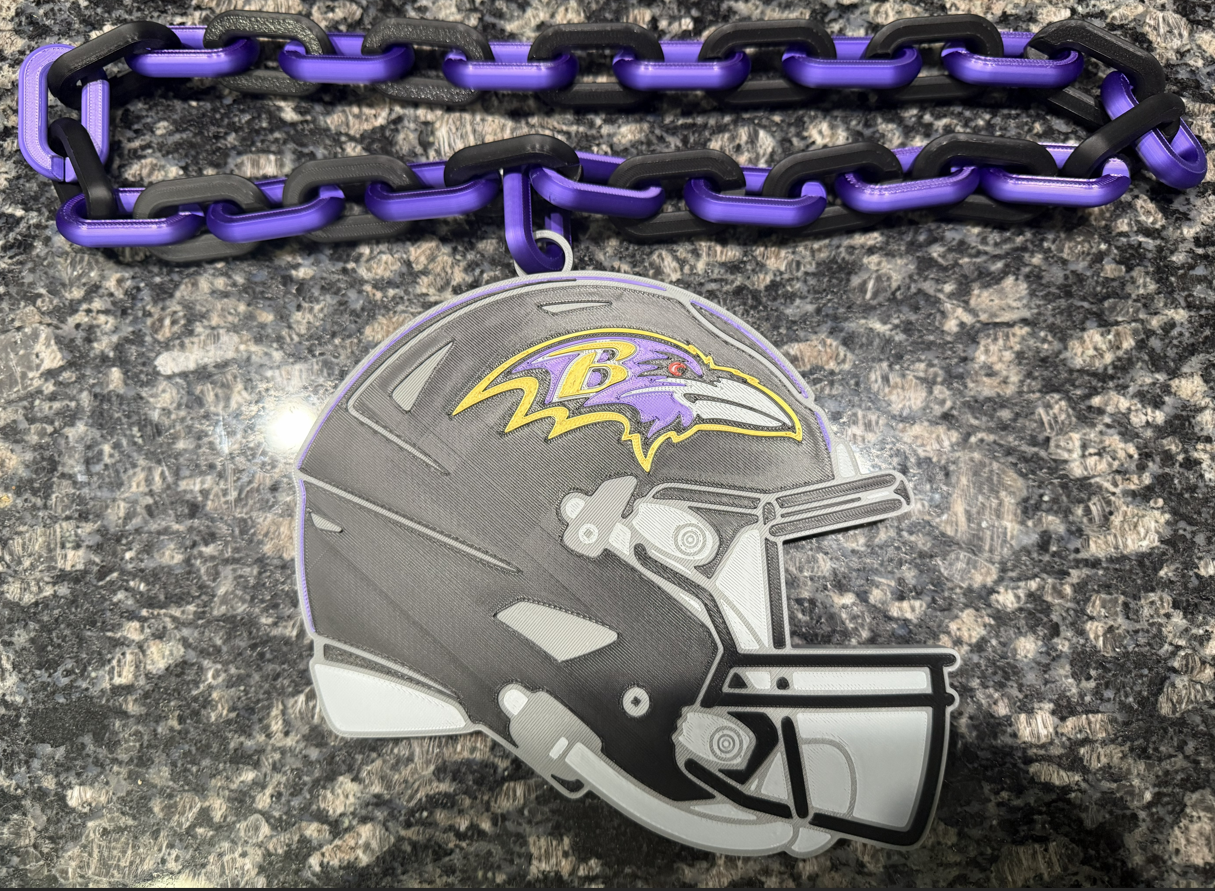 Baltimore Ravens Helmet Oversized Hype Chain Charm and Necklace