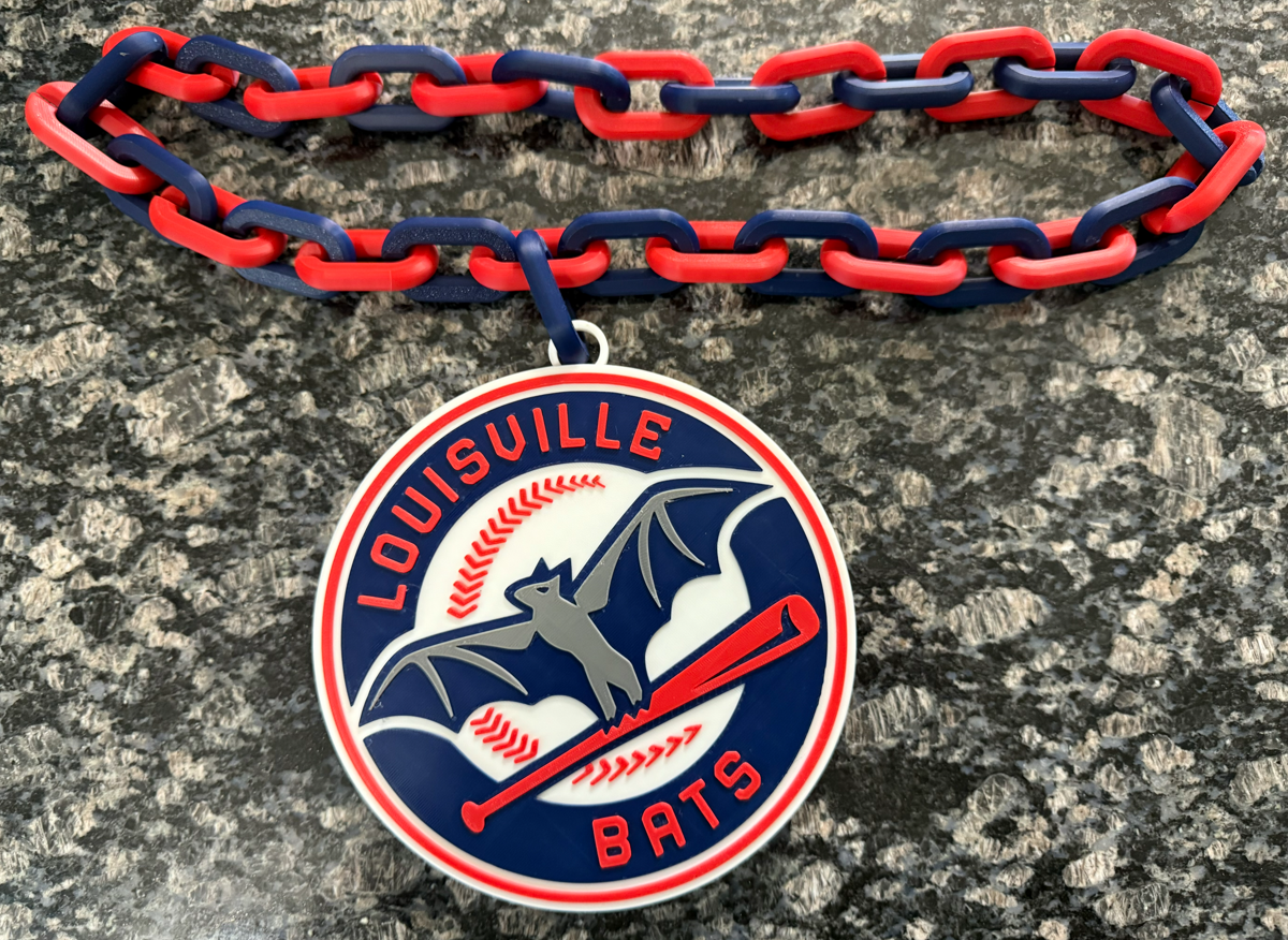 Louisville River Bats Oversized Hype Chain Charm and Necklace