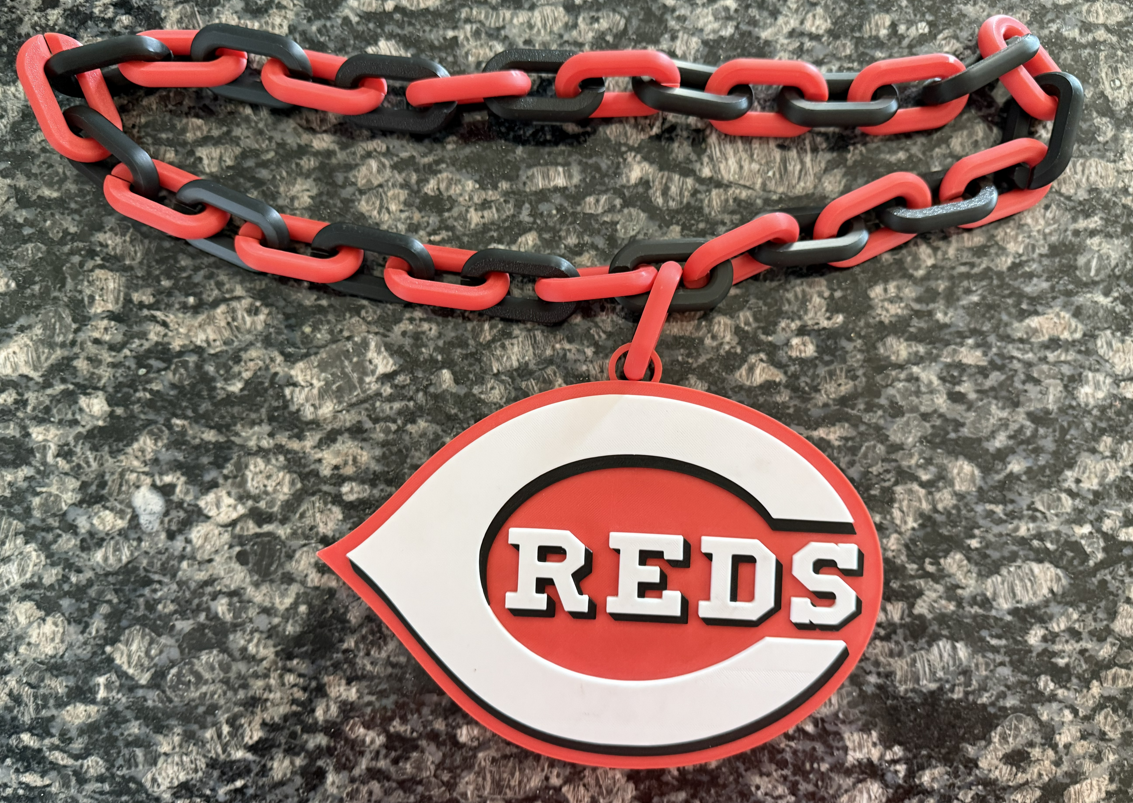 Cincinnati Reds Oversized Hype Chain Charm and Necklace