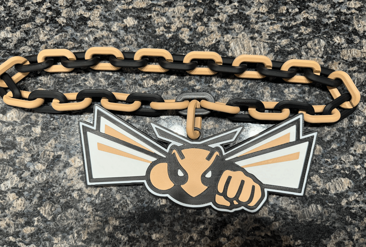 Henryville Hornets Oversized Hype Chain Charm and Necklace