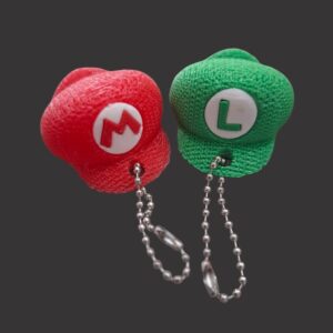 Chaveiro Geek Chapéu Mario e Luigi Estilo Crochê 3D | Impresso em Impressora 3D | Estilo Criativo e Decorativo