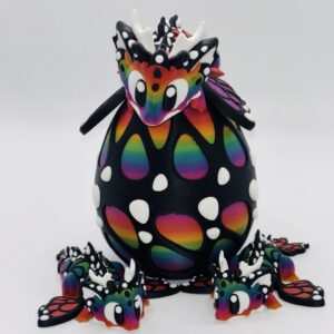 Butterfly rainbow baby dragon with egg