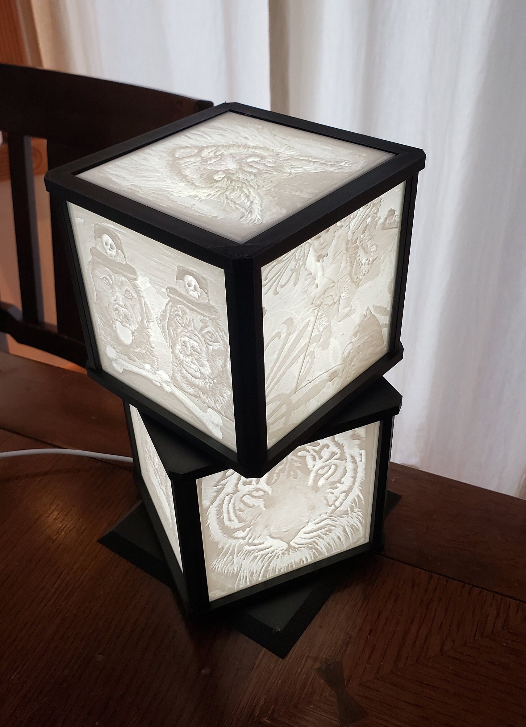 Personalized 9 Photo Rotating Lithophane Light Box - Image 3