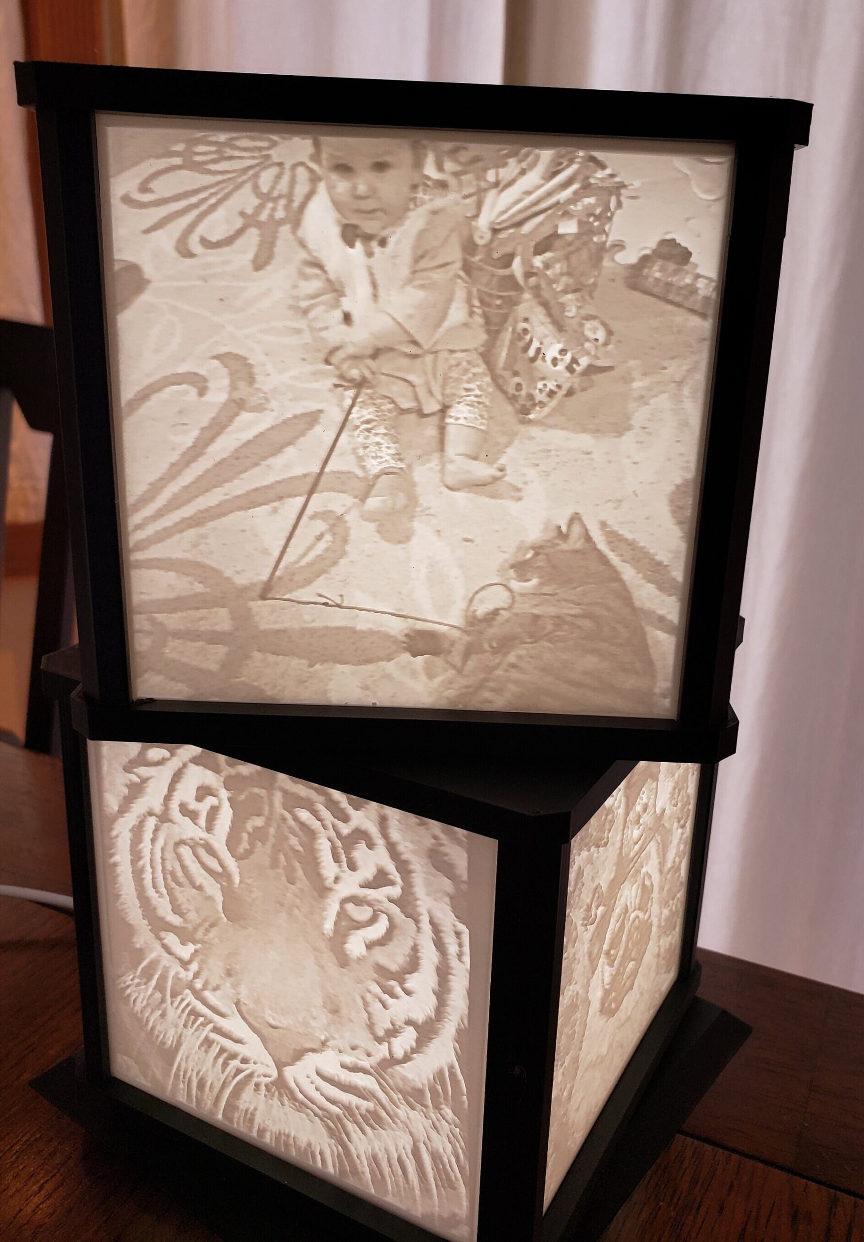 Personalized 9 Photo Rotating Lithophane Light Box - Image 2