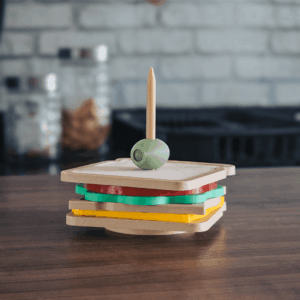 Conjunto de Porta-Copos Modular "Sandwich Fun" com Suporte Azeitona