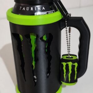 CANECA MONSTER ENERGY 475ML COM TAMPA E ABRIDOR DE LATA