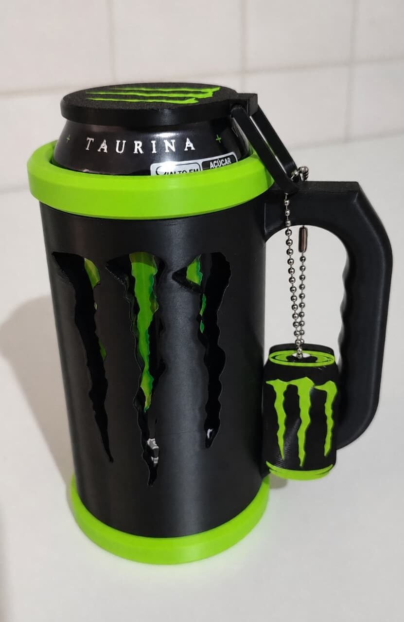 CANECA MONSTER ENERGY 475ML COM TAMPA E ABRIDOR DE LATA