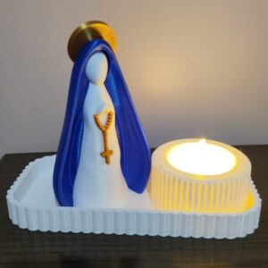 Nossa Senhora com bandeja e luz de led