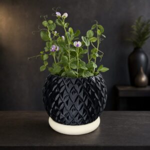 Vaso Texturizado Folhas com Base