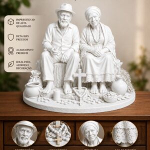 CASAL DE PRETOS VELHOS 15 CM - MONOCOR - MODELAGEM EXCLUSIVA DONA7BR