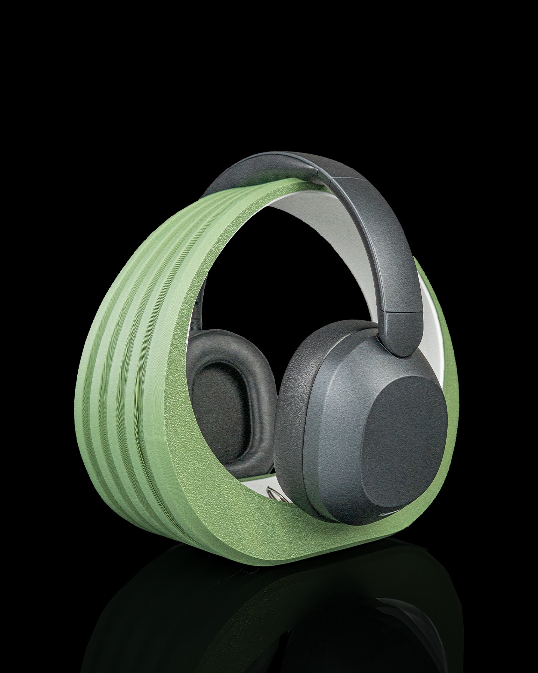 Suporte para headphone minimalista verde oliva e branco