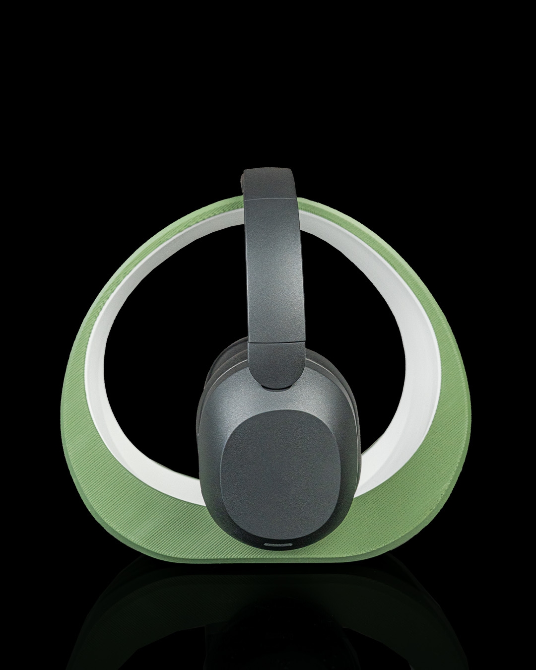 Suporte para headphone minimalista verde oliva e branco
