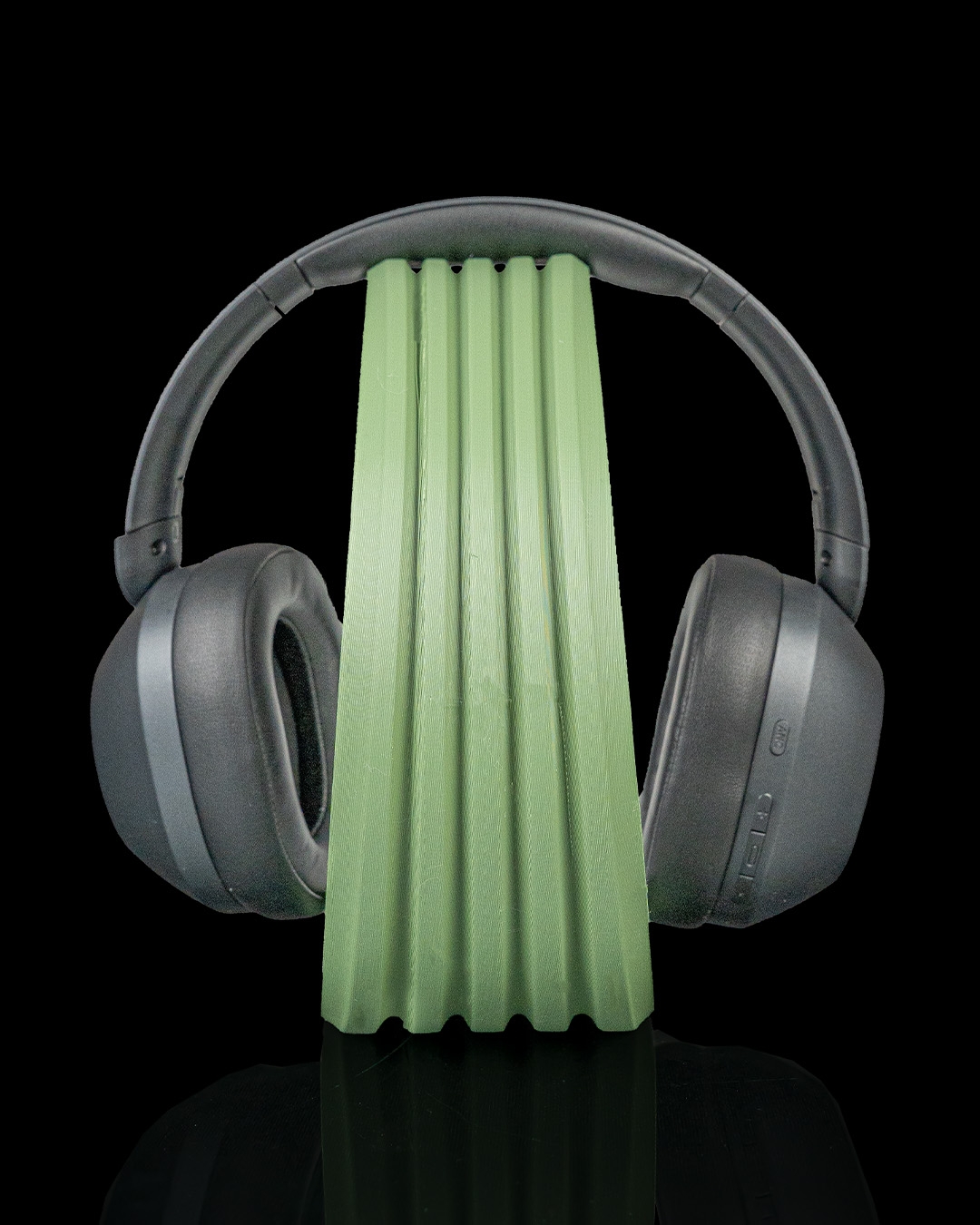 Suporte para headphone minimalista verde oliva e branco