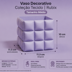 Vaso Decorativo Coleção Tecido | Rubix | Tamanho Médio