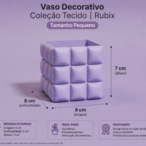 Vaso Decorativo Coleção Tecido | Rubix | Tamanho Pequeno
