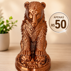 Escultura Decorativa Urso Viking – Impressão 3D Premium