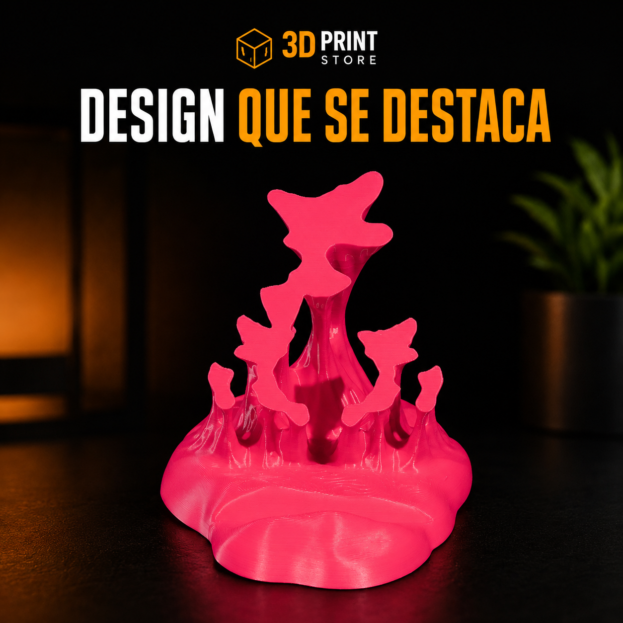 Suporte de celular Sticky rosa impresso em 3D