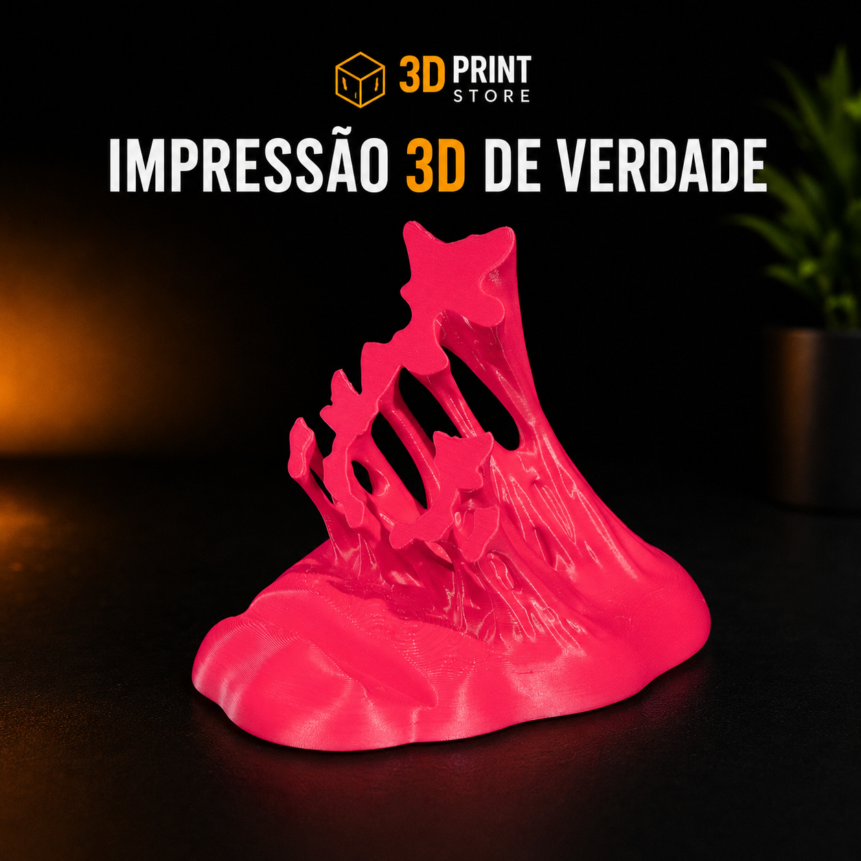 Suporte de celular Sticky rosa impresso em 3D