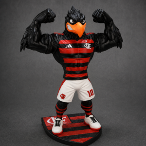 Mascote Urubu Musculoso 3D – Colecionável Premium
